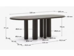 Ovale Tafel MAILEN - Donker Essenfineer Hout 13 Ovale Tafel MAILEN - Donker Essenfineer Hout -Zuiver || RICHMOND Verkoop kave home mailen 71361