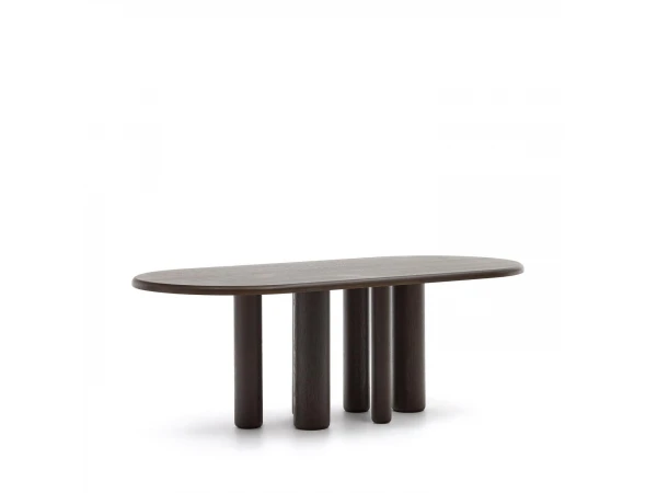 Ovale Tafel MAILEN - Donker Essenfineer Hout 2 Ovale Tafel MAILEN - Donker Essenfineer Hout - Afbeelding 2