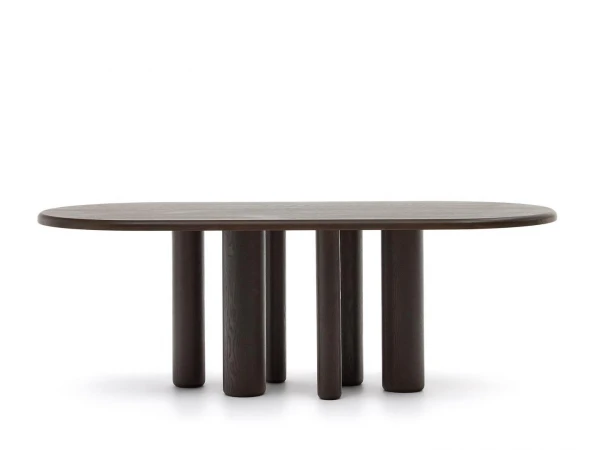 Ovale Tafel MAILEN - Donker Essenfineer Hout 1 Ovale Tafel MAILEN - Donker Essenfineer Hout