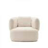 Fauteuil MARTINA - Witte Schapenvacht Wit
