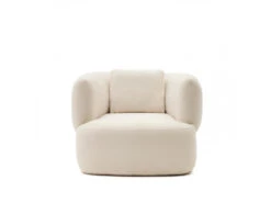 Fauteuil MARTINA - Witte Schapenvacht Wit
