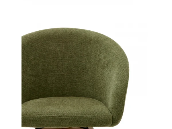 Draaibare Stoel MARVIN - Groen Chenille/poten Walnoot Groen 5 Draaibare Stoel MARVIN - Groen Chenille/poten Walnoot Groen - Afbeelding 5
