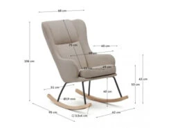 Schommelstoel MAUSTIN - Beige Schapenvacht Beige -Zuiver || RICHMOND Verkoop kave home maustin 69459