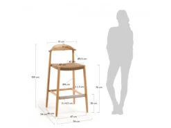 Barkruk NINA - Eucalyptus Natural Hout -Zuiver || RICHMOND Verkoop kave home nina 38070