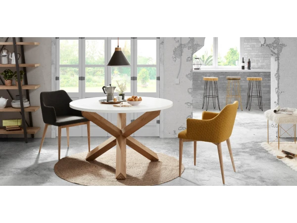 Tafel LOTUS - Wit/hout Wit 5 Tafel LOTUS - Wit/hout Wit - Afbeelding 5