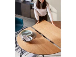 Ronde Uitschuiftafel NOVAC - Eikenfineer Hout -Zuiver || RICHMOND Verkoop kave home novac 52408