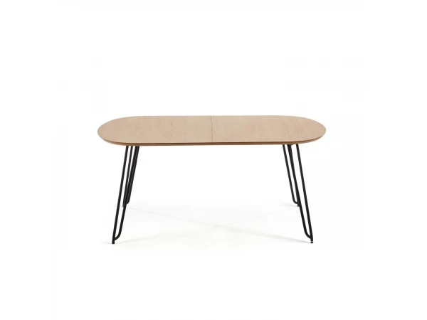 Ovale Uitschuiftafel NOVAC - Eikenfineer Hout 5 Ovale Uitschuiftafel NOVAC - Eikenfineer Hout - Afbeelding 5