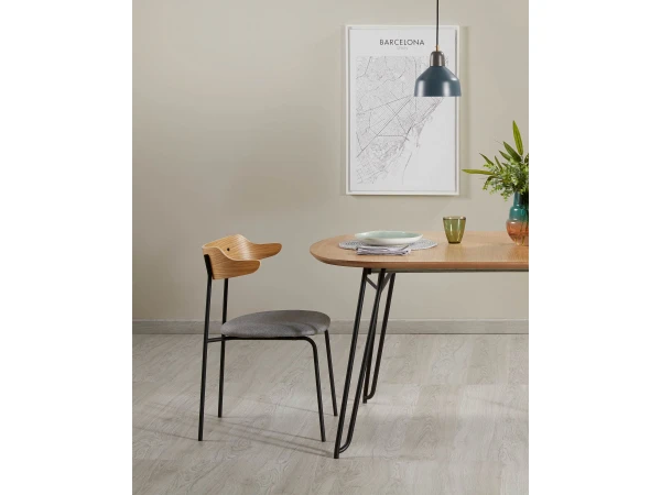 Ovale Uitschuiftafel NOVAC - Eikenfineer Hout 3 Ovale Uitschuiftafel NOVAC - Eikenfineer Hout - Afbeelding 3