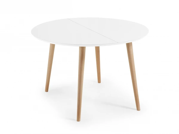 Ronde Uitschuiftafel OQUI - Wit Wit 1 Ronde Uitschuiftafel OQUI - Wit Wit