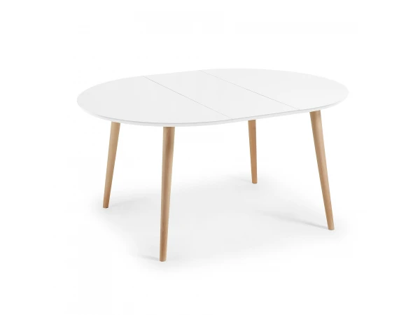 Ronde Uitschuiftafel OQUI - Wit Wit 2 Ronde Uitschuiftafel OQUI - Wit Wit - Afbeelding 2