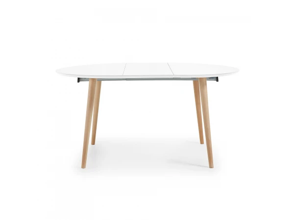 Ronde Uitschuiftafel OQUI - Wit Wit 5 Ronde Uitschuiftafel OQUI - Wit Wit - Afbeelding 5