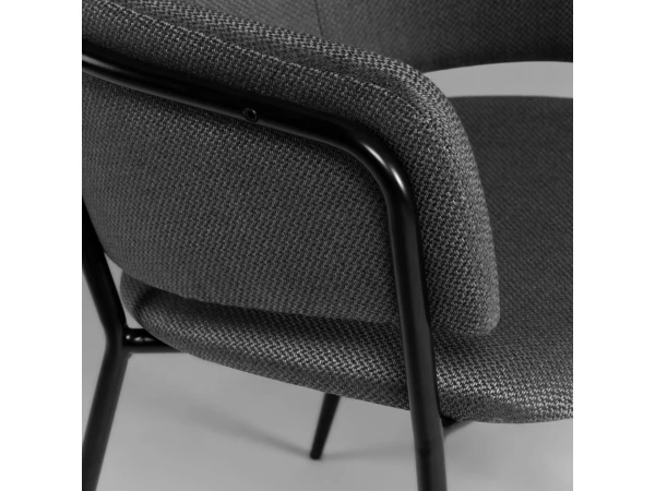 Armstoel RUNNIE - Donkergrijs Zwart 4 Armstoel RUNNIE - Donkergrijs Zwart - Afbeelding 4