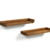 Set 2 Planken SHAMEL - Massief Teak/Walnoot Bruin