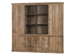 Vitrine LIN Met LED - Teak Hout