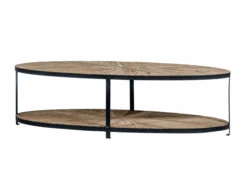 Koffietafel Ovaal PA - Oak Rusty Metal Hout