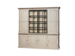 Kast 4-deurs + 2drs Glas - LED Hout