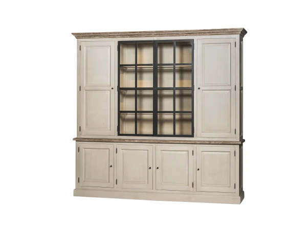 Kast 4-deurs + 2drs Glas - LED Hout 1 Kast 4-deurs + 2drs Glas - LED Hout