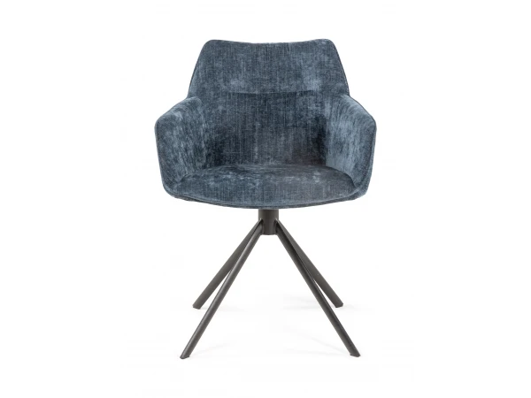 Armstoel Met Draaifunctie JOHNSON - Blauw Blauw 2 Armstoel Met Draaifunctie JOHNSON - Blauw Blauw - Afbeelding 2