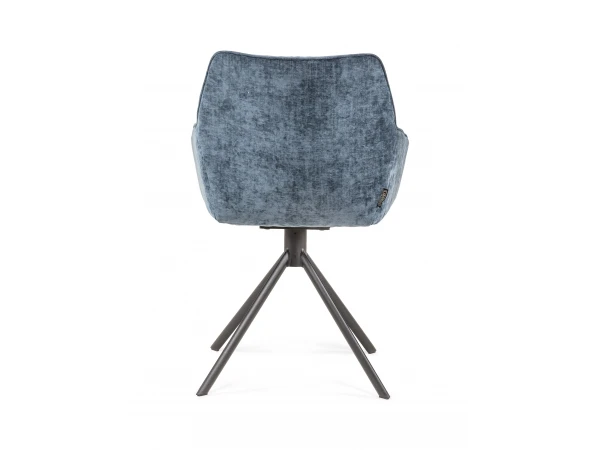 Armstoel Met Draaifunctie JOHNSON - Blauw Blauw 4 Armstoel Met Draaifunctie JOHNSON - Blauw Blauw - Afbeelding 4