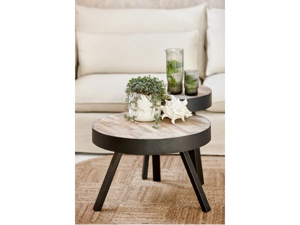 Salontafel MICHAEL - Teak/metaal Hout 3 Salontafel MICHAEL - Teak/metaal Hout - Afbeelding 3