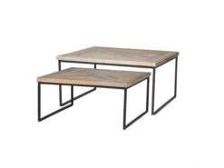 Set Salontafels MICHAEL - Hout/metaal Hout