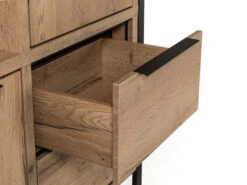 Hoge Barkast CARLTON - Natuur/zwart Metaal Hout -Zuiver || RICHMOND Verkoop maxfurn carlton 49631