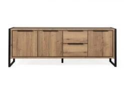 Dressoir CARLTON Groot - Natuur/zwart Metaal Hout