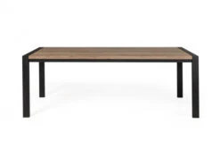 Eetkamertafel CARLTON - Natuur/zwart Metaal Hout