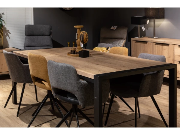 Eetkamertafel CARLTON - Natuur/zwart Metaal Hout 6 Eetkamertafel CARLTON - Natuur/zwart Metaal Hout - Afbeelding 6