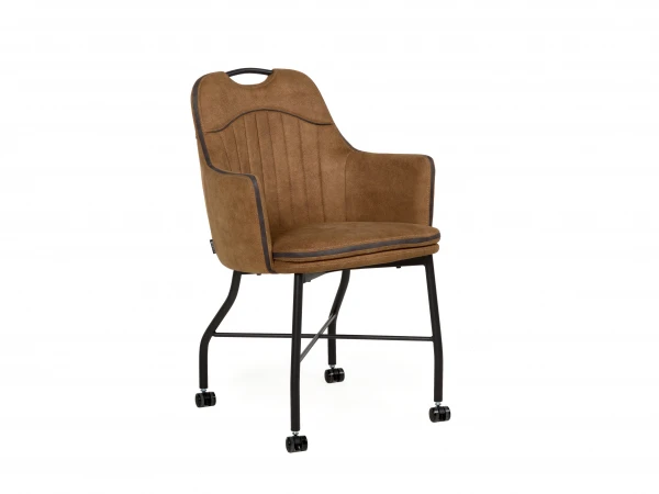 Stoel Op Wieltjes FLORIA - Cognac Cognac 2 Stoel Op Wieltjes FLORIA - Cognac Cognac - Afbeelding 2