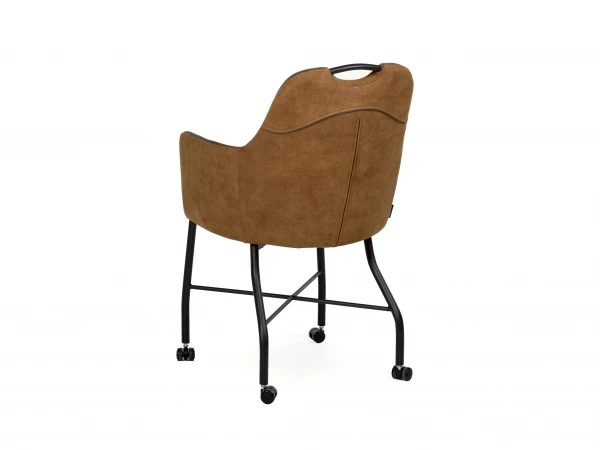 Stoel Op Wieltjes FLORIA - Cognac Cognac 6 Stoel Op Wieltjes FLORIA - Cognac Cognac - Afbeelding 6