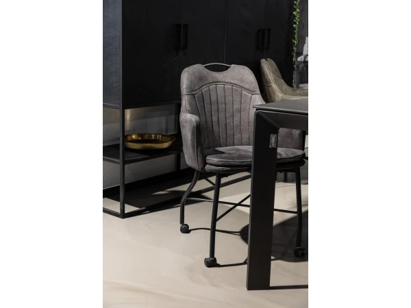 Stoel Op Wieltjes FLORIA - Antraciet Grijs 3 Stoel Op Wieltjes FLORIA - Antraciet Grijs - Afbeelding 3