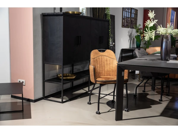 Stoel Op Wieltjes FLORIA - Cognac Cognac 5 Stoel Op Wieltjes FLORIA - Cognac Cognac - Afbeelding 5