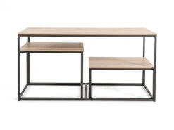 Set Salontafels MEX - Fresh Oak/zwart Metaal Hout -Zuiver || RICHMOND Verkoop maxfurn mex 57736