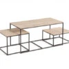 Set Salontafels MEX - Fresh Oak/zwart Metaal Hout
