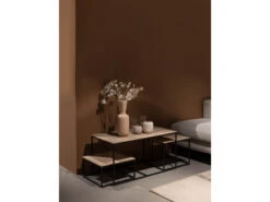 Set Salontafels MEX - Fresh Oak/zwart Metaal Hout -Zuiver || RICHMOND Verkoop maxfurn mex 63983