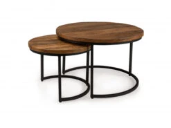 Salontafel Set Groot SILKE - Naturel Mango Hout