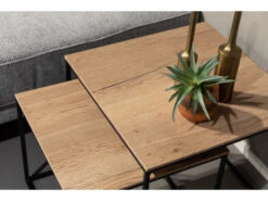 Set Van 2 Salontafels SIMON - Natuur/zwart Metaal Hout -Zuiver || RICHMOND Verkoop maxfurn simon 49693