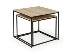 Set Van 2 Salontafels SIMON - Fresh Oak/zwart Metaal Hout -Zuiver || RICHMOND Verkoop maxfurn simon 54608