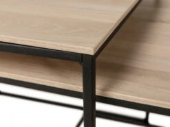Set Van 2 Salontafels SIMON - Fresh Oak/zwart Metaal Hout -Zuiver || RICHMOND Verkoop maxfurn simon 54612