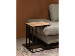 Laptoptafel SIMON Laag - Fresh Oak/zwart Metaal Hout -Zuiver || RICHMOND Verkoop maxfurn simon 56033