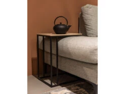 Laptoptafel SIMON Laag - Fresh Oak/zwart Metaal Hout -Zuiver || RICHMOND Verkoop maxfurn simon 56035