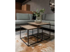 Set Van 2 Salontafels SIMON - Fresh Oak/zwart Metaal Hout -Zuiver || RICHMOND Verkoop maxfurn simon 56038