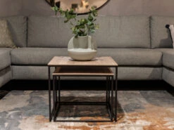 Set Van 2 Salontafels SIMON - Fresh Oak/zwart Metaal Hout -Zuiver || RICHMOND Verkoop maxfurn simon 56039