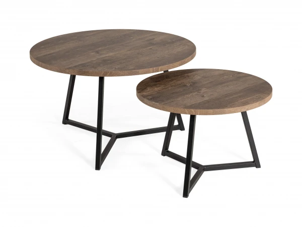 Set Van 2 Salontafels TORINO - Mokka Hout 1 Set Van 2 Salontafels TORINO - Mokka Hout