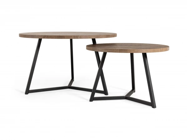 Set Van 2 Salontafels TORINO - Mokka Hout 3 Set Van 2 Salontafels TORINO - Mokka Hout - Afbeelding 3