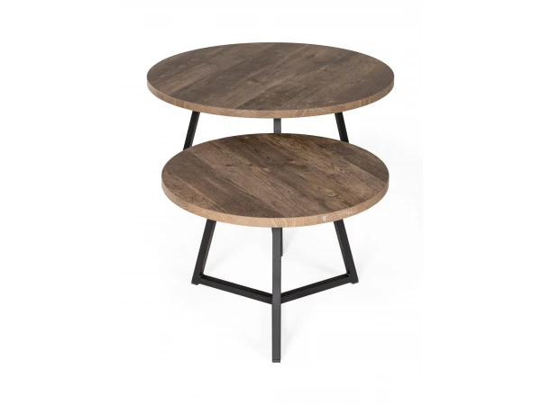 Set Van 2 Salontafels TORINO - Mokka Hout 4 Set Van 2 Salontafels TORINO - Mokka Hout - Afbeelding 4