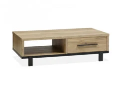 Salontafel WOODY - Natuur/zwart Metaal Hout