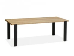 Eettafel WOODY - Natuur/zwart Metaal Hout
