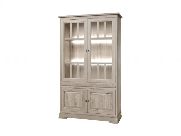 Vitrine KENT - Licht Grijs Hout 1 Vitrine KENT - Licht Grijs Hout